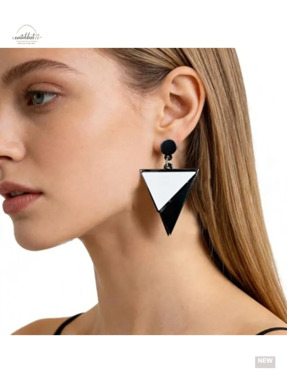 Lightweight Triangular Dangle Earrings Acrylic Resin Statement Jewelry